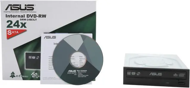 Alt view image 5 of 5 - ASUS DVD-Writer 24X DVD+R 8X DVD+RW 24X DVD-R 8X DVD-RW 16X DVD-ROM 48X CD-R 24X CD-RW 48X CD-ROM Black SATA Model DRW-24B3LT/BLK/G/AS