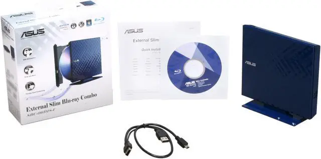 Alt view image 5 of 5 - ASUS USB 2.0 External BD Combo Model SBC-06D1S-U/DBLU