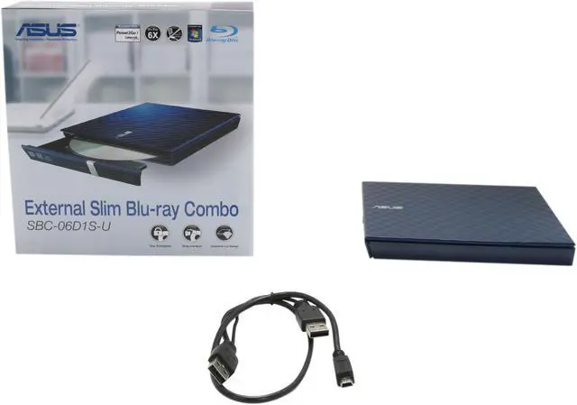 Alt view image 5 of 5 - ASUS USB 2.0 External Blu-ray Combo Model SBC-06D1S-U Blue