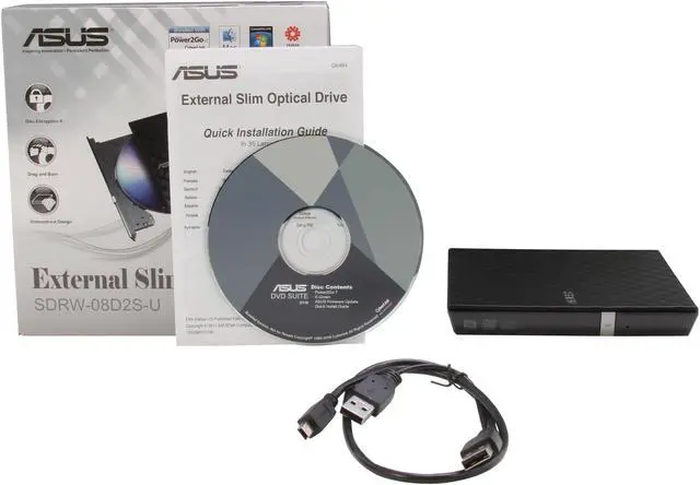 Alt view image 7 of 6 - ASUS USB 2.0 Black External Slim CD / DVD Re-writer MacOS Compatible Model SDRW-08D2S-U