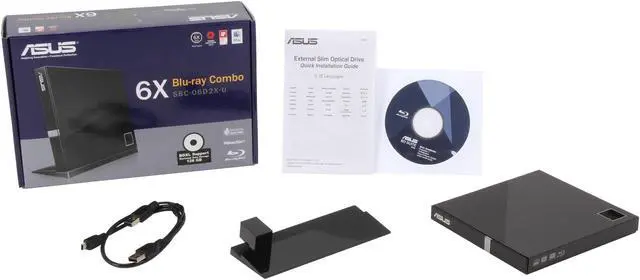 Alt view image 7 of 6 - ASUS USB 2.0 6X External Slim Blu-Ray Re-writer Combo with BDXL Support MacOS Compatible Model SBC-06D2X-U/BLK/G/AS