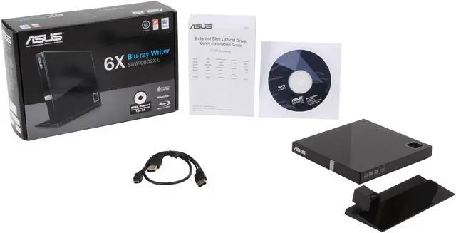 Alt view image 6 of 6 - ASUS USB 2.0 External Blu-Ray 6X Writer with BDXL Support MacOS Compatible Model SBW-06D2X-U/BLK/G/AS