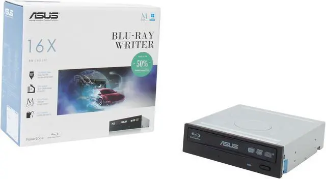 Alt view image 5 of 5 - ASUS Black 16X BD-R 2X BD-RE 16X DVD+R 5X DVD-RAM 12X BD-ROM SATA Blu-ray Burner BW-16D1HT