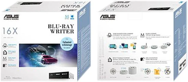 Alt view image 2 of 2 - ASUS Black 16X BD-R 2X BD-RE 16X DVD+R 5X DVD-RAM 12X BD-ROM SATA Blu-ray Burner BW-16D1HT-PRO