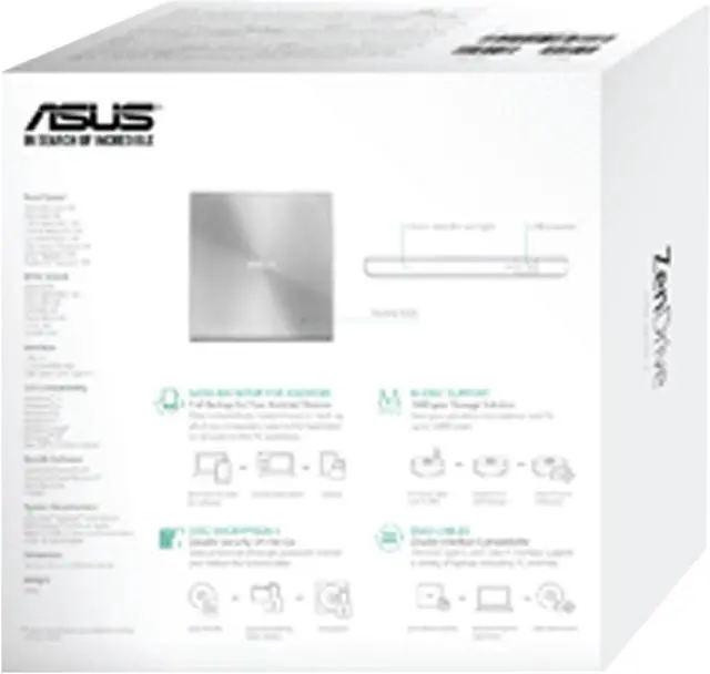 Alt view image 5 of 6 - ASUS USB 2.0 External CD/DVD Drive Model SDRW-08U9M-U/SIL