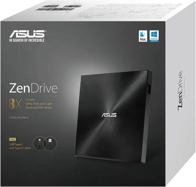 Alt view image 5 of 6 - ASUS USB 2.0 External CD/DVD Drive Model SDRW-08U9M-U/BLK/G/A