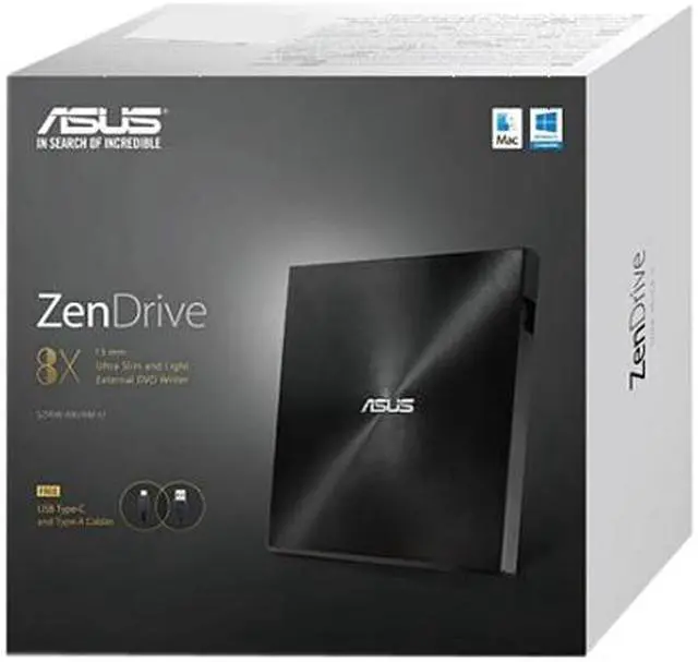 Alt view image 3 of 3 - ASUS USB 2.0 External CD/DVD Drive Model SDRW-08U9M-U/BLK/G/AS/P2G