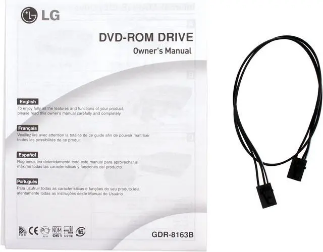 Alt view image 3 of 3 - LG Black 16X DVD-ROM 48X CD-ROM E-IDE/ATAPI DVD-ROM Drive Model GDR-8163B - OEM