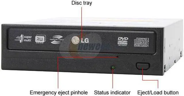 Alt view image 2 of 3 - LG Black 18X DVD+R 8X DVD+RW 8X DVD+R DL 18X DVD-R 6X DVD-RW 12X DVD-RAM 16X DVD-ROM 48X CD-R 32X CD-RW 48X CD-ROM 2MB Cache IDE Lightscribe DVD Burner - OEM