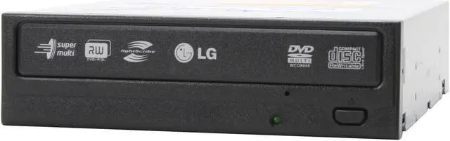 Main image of LG Black 18X DVD+R 8X DVD+RW 8X DVD+R DL 18X DVD-R 6X DVD-RW 12X DVD-RAM 16X DVD-ROM 48X CD-R 32X CD-RW 48X CD-ROM 2MB Cache IDE Lightscribe DVD Burner - OEM