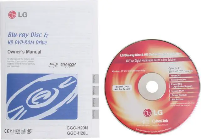 Alt view image 5 of 6 - LG Black 6X BD-ROM 16X DVD-ROM 40X CD-ROM SATA Internal Blu-ray/HD DVD-ROM & 16X DVD±R DVD Burner Model GGC-H20L