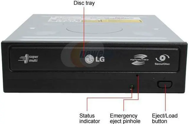 Alt view image 2 of 3 - LG 20X DVD±R DVD Burner with LightScribe 20X DVD+R 8X DVD+RW 10X DVD+R DL 20X DVD-R 6X DVD-RW 16X DVD-ROM 48X CD-R 32X CD-RW 48X CD-ROM Black E-IDE/ATAPI Model GSA-H55LK LightScribe Support - OEM