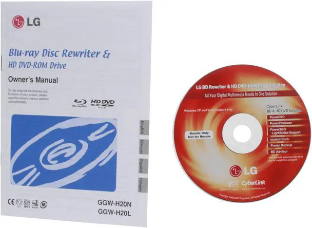 Alt view image 5 of 6 - LG Black 6X BD-R 2X BD-RE 16X DVD+R 6X BD-ROM 4MB Cache SATA Super Multi Blu-ray Disc Burner & HD DVD-ROM Drive GGW-H20L LightScribe Support
