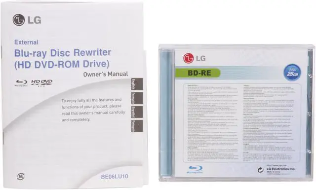 Alt view image 7 of 8 - LG Black/White 6X BD-R 2X BD-RE 16X DVD+R 6X BD-ROM 4MB Cache USB 2.0 External 6X Blu-ray Rewriter/3X HD-ROM Drive w/ LightScribe BE06LU10 LightScribe Support