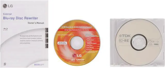 Alt view image 7 of 8 - LG Black/White 6X BD-R 2X BD-RE 16X DVD+R 6X BD-ROM 4MB Cache USB 2.0 External 6X Blu-ray Disc Rewriter BE06LU11