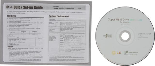 Alt view image 5 of 6 - LG USB 2.0 External Slim 8X DVD Drive Mac Compatible USB-Powered Model GP08NU10