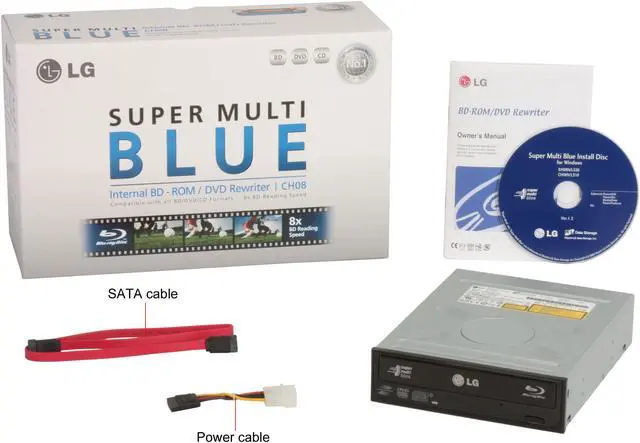 Alt view image 4 of 4 - LG Black 8X BD-ROM 16X DVD-ROM 40X CD-ROM SATA Internal Combo LG Blu-ray Reader & 16X LightScribe DVD±R DVD Burner