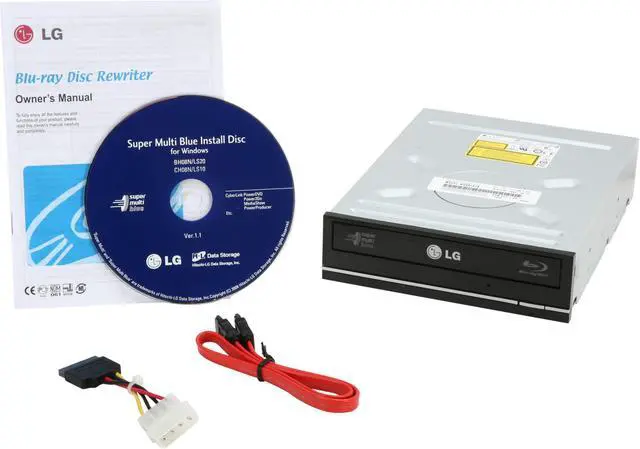 Alt view image 5 of 5 - LG WH08LS20K Black 8X BD-R 2X BD-RE 16X DVD+R 5X DVD-RAM 6X BD-ROM 2MB Cache SATA 8X Blu-ray Burner - Bulk - OEM
