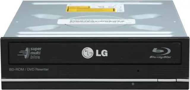 Alt view image 2 of 4 - LG Black 10X BD-ROM 16X DVD-ROM SATA Internal Blu-ray Disc Combo Model CH10LS20 R LightScribe Support