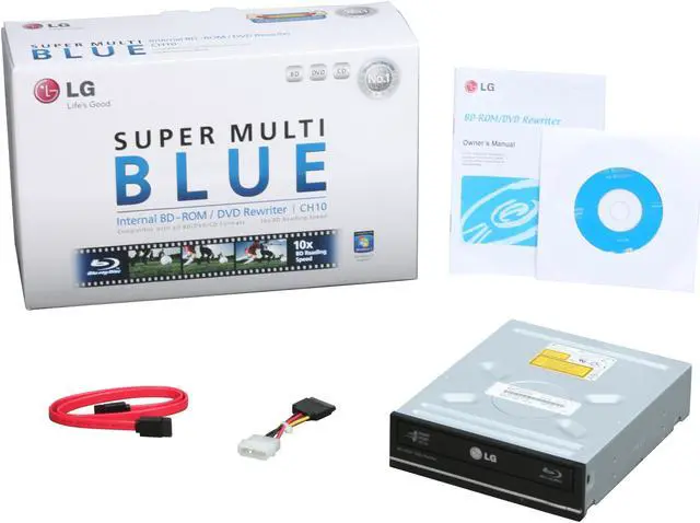Alt view image 4 of 4 - LG Black 10X BD-ROM 16X DVD-ROM SATA Internal Blu-ray Disc Combo Model CH10LS20 R LightScribe Support