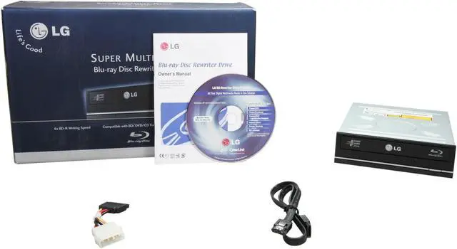 Alt view image 5 of 5 - LG Black 6X BD-R 2X BD-RE 16X DVD+R SATA Blu-ray Burner GBW-H20L LightScribe Support