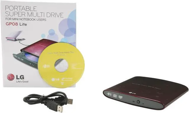 Alt view image 5 of 5 - LG USB 2.0 Slim External Super Multi DVD Rewriter Model GP08NU6R