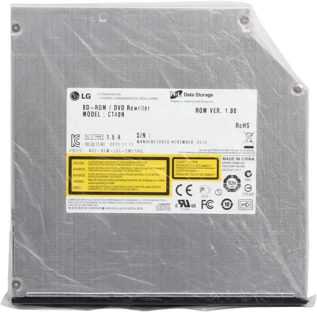Alt view image 6 of 6 - LG 6X BD-ROM 8X DVD-ROM 24X CD-ROM SATA Internal Blu-Ray Drive For Notebooks Model CT40N - OEM