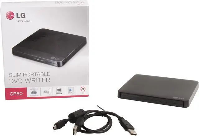 Alt view image 6 of 5 - LG Super-Multi Portable DVD Rewriter with M-DISC Mac & Surface Support Model GP50NB40