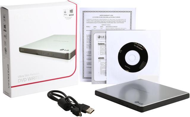 Alt view image 7 of 6 - LG External CD / DVD Rewriter With M-Disc Mac & Surface Support (Silver) - Model GP65NS60