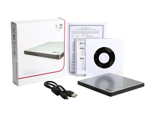 Alt view image 6 of 6 - LG External CD / DVD Rewriter With M-Disc Mac & Surface Support (Silver) - Model GP65NS78