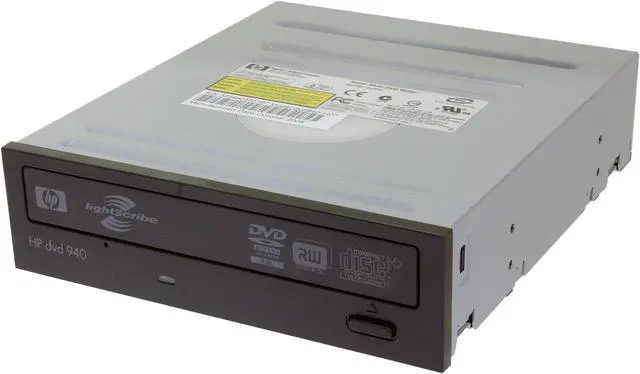 Main image of HP 18X DVD+R 8X DVD+RW 8X DVD+R DL 18X DVD-R 6X DVD-RW 12X DVD-RAM 16X DVD-ROM 48X CD-R 32X CD-RW 48X CD-ROM 2M Cache IDE DVD Burner With LightScribe