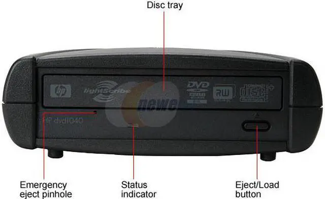 Alt view image 2 of 3 - HP USB 2.0 External 20X DVD±R DVD Burner with LightScribe Model dvd1040e LightScribe Support