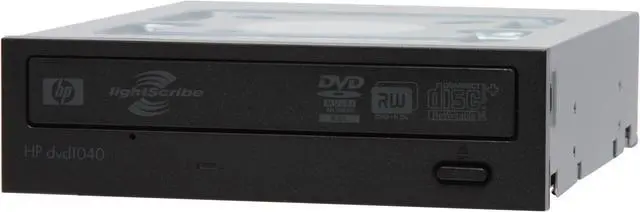 Main image of HP 20X DVD±R DVD Burner with LightScribe 20X DVD+R 8X DVD+RW 8X DVD+R DL 20X DVD-R 6X DVD-RW 16X DVD-ROM 48X CD-R 32X CD-RW 48X CD-ROM Black IDE Model 1040I-BULK LightScribe Support - OEM