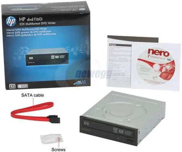 Alt view image 3 of 3 - HP 22X Multiformal DVD Writer 22X DVD+R Black SATA Model 1160i