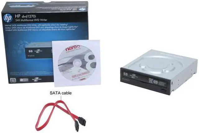 Alt view image 9 of 9 - HP 24X Multiformat DVD Burner 24X DVD+R 8X DVD+RW 12X DVD+R DL 24X DVD-R 6X DVD-RW 16X DVD-ROM 48X CD-R 32X CD-RW 48X CD-ROM Black SATA Model 1270i LightScribe Support