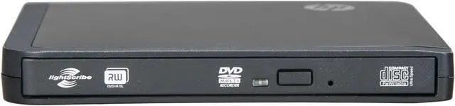 Alt view image 2 of 5 - HP USB 2.0 External Slim Multiformat DVD/CD Writer Model DVD557S-H014 LightScribe Support
