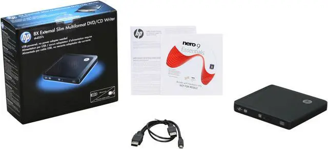 Alt view image 5 of 5 - HP USB 2.0 External Slim Multiformat DVD/CD Writer Model DVD557S-H014 LightScribe Support