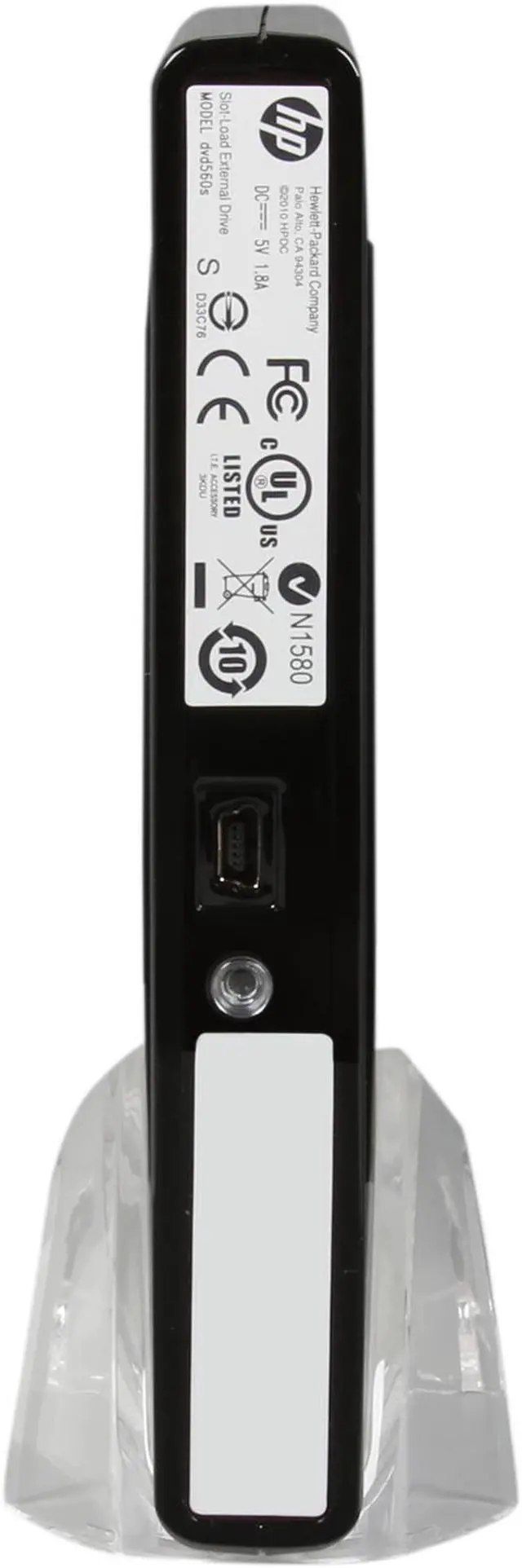 Alt view image 4 of 6 - HP USB 2.0 8X External Slot-load Slim Multiformat DVD Writer Model DVD560S
