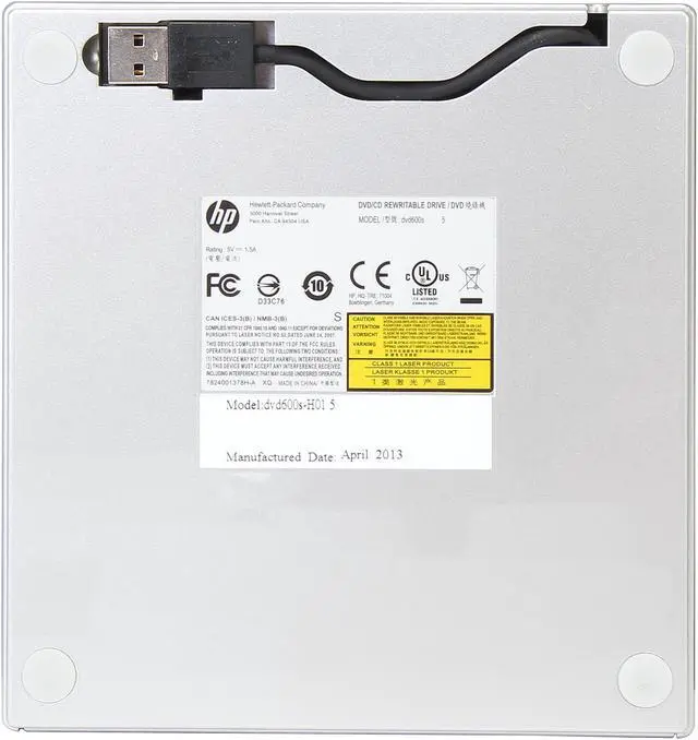 Alt view image 5 of 6 - HP USB External DVD Writer Model DVD600S