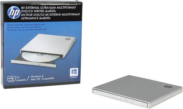 Alt view image 6 of 6 - HP USB External DVD Writer Model DVD600S