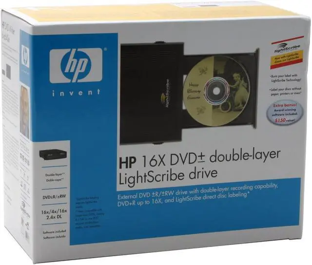 Alt view image 6 of 6 - HP IEEE 1394 / USB 2.0 DVD Burner Model DVD640VE