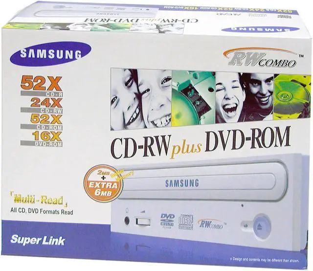 Alt view image 4 of 4 - SAMSUNG CD/DVD Burner 16X DVD-ROM 52X CD-R 24X CD-RW 52X CD-ROM Beige IDE Model SM-352BRNS