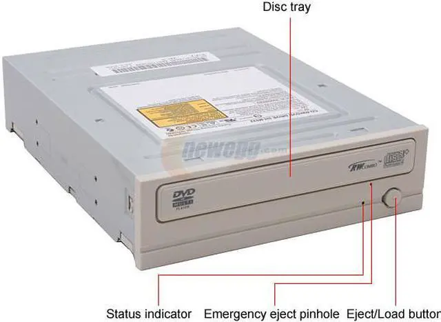 Alt view image 2 of 3 - SAMSUNG Combo Drive 16X DVD-ROM 52X CD-R 32X CD-RW 52X CD-ROM Beige IDE Model SH-M522C/BEWN - OEM