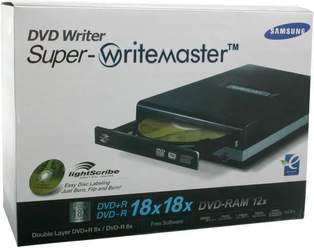 Alt view image 5 of 5 - SAMSUNG USB 2.0 18X DVD±R External Super-WriteMaster DVD Burner with LightScribe Model SE-S184M/AMBN LightScribe Support