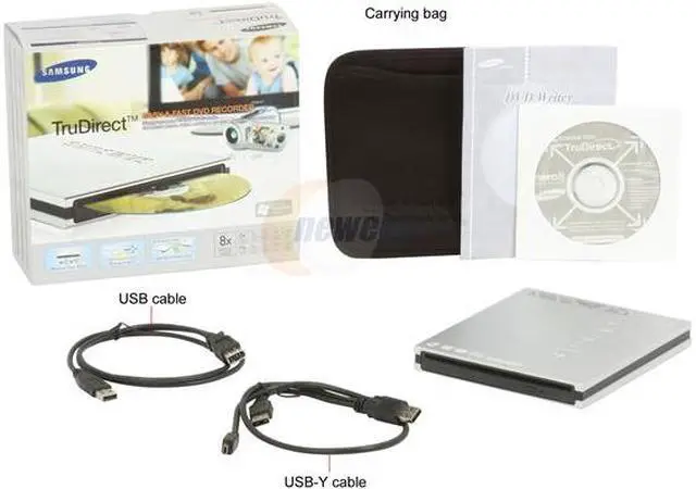 Alt view image 2 of 2 - SAMSUNG USB 2.0 Silver Slot-Load Slim External DVD Writer Model SE-T084M/RSB LightScribe Support