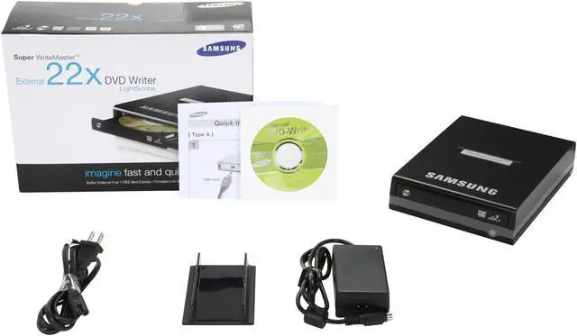 Alt view image 6 of 6 - SAMSUNG USB 2.0 Black External 22X DVD Burner Model SE-S224Q
