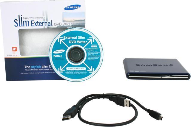 Alt view image 5 of 5 - SAMSUNG USB 2.0 Slim External DVD Writer (Blue) Model SE-S084D/TSLS