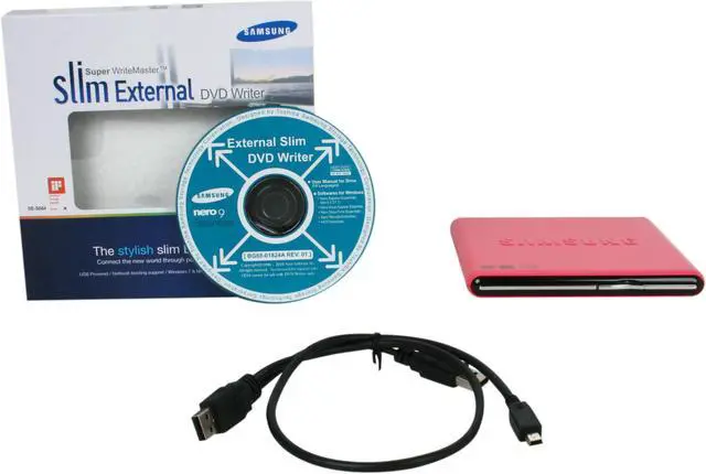 Alt view image 5 of 5 - SAMSUNG USB 2.0 Slim External DVD Writer (Pink) Model SE-S084D/TSPS