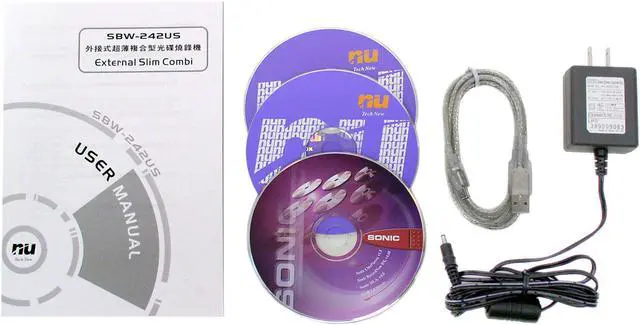 Alt view image 4 of 5 - NU USB 2.0 External CD/DVD Drive Model SBW-242US