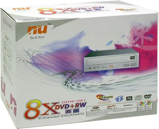 Alt view image 4 of 4 - NU DVD Burner 8X DVD+R 4X DVD+RW 12X DVD-ROM 40X CD-R 10X CD-RW 40X CD-ROM Beige IDE Model DDW-081